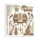 Stamperia Symphony Rub-On 20.5x23cm Assortment (6pcs) by Sara Alcobendas (DFLRBXG09)