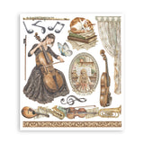 Stamperia Symphony Rub-On 20.5x23cm Assortment (6pcs) by Sara Alcobendas (DFLRBXG09)