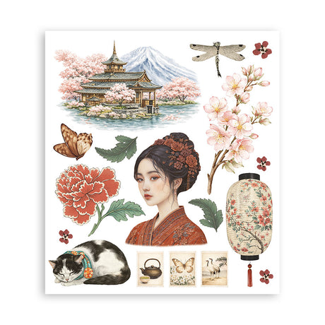 Stamperia Oriental Garden Rub-On 20.5x23cm Assortment (6pcs) (DFLRBXG11)