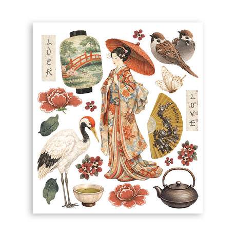 Stamperia Oriental Garden Rub-On 20.5x23cm Assortment (6pcs) (DFLRBXG11)