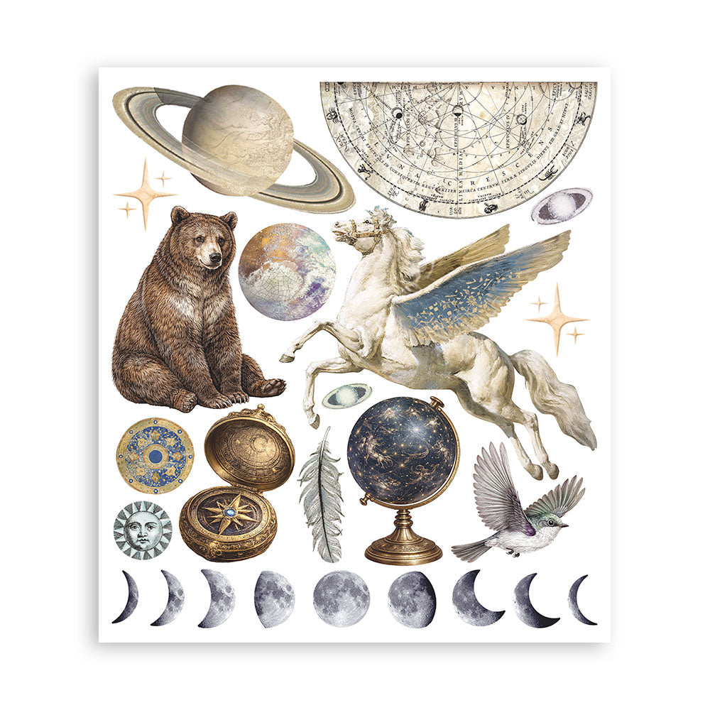Stamperia Cosmos Rub-On 20.5x23cm Assortment (6pcs) by Cristina Radovan - DFLRBXG14