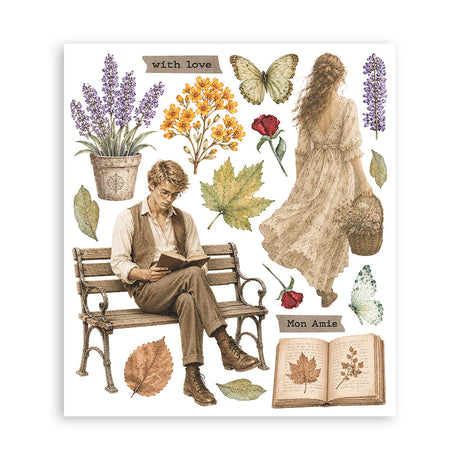 Stamperia Flowers and Poems Rub-On 20,5x23cm Assortment (6pcs) - DFLRBXG16