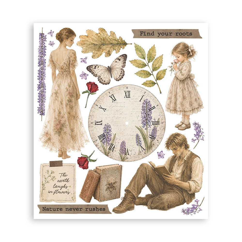 Stamperia Flowers and Poems Rub-On 20,5x23cm Assortment (6pcs) - DFLRBXG16