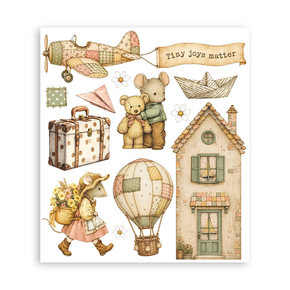 Stamperia Cozy Family Rub-On 20,5x23cm Assortment (6pcs) - DFLRBXG17