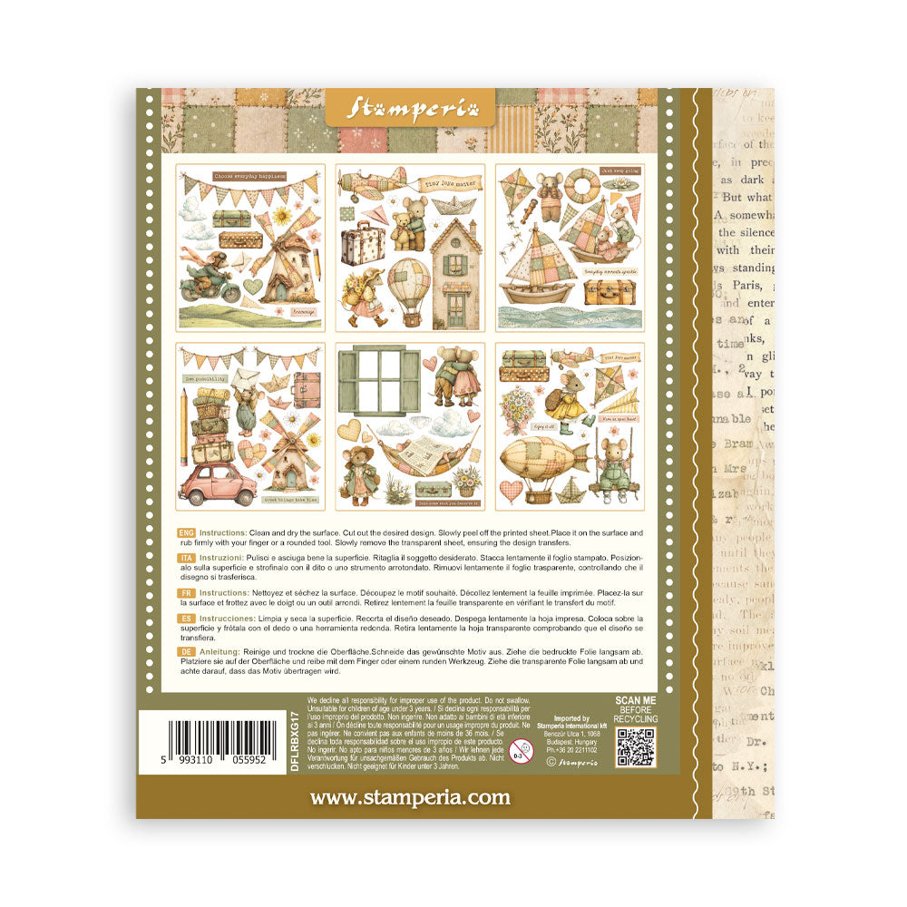Stamperia Cozy Family Rub-On 20,5x23cm Assortment (6pcs) - DFLRBXG17