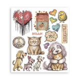 Stamperia Furry Friends 2 Decorative Rub-On Selection 20.5x23cm - DFLRBXG18