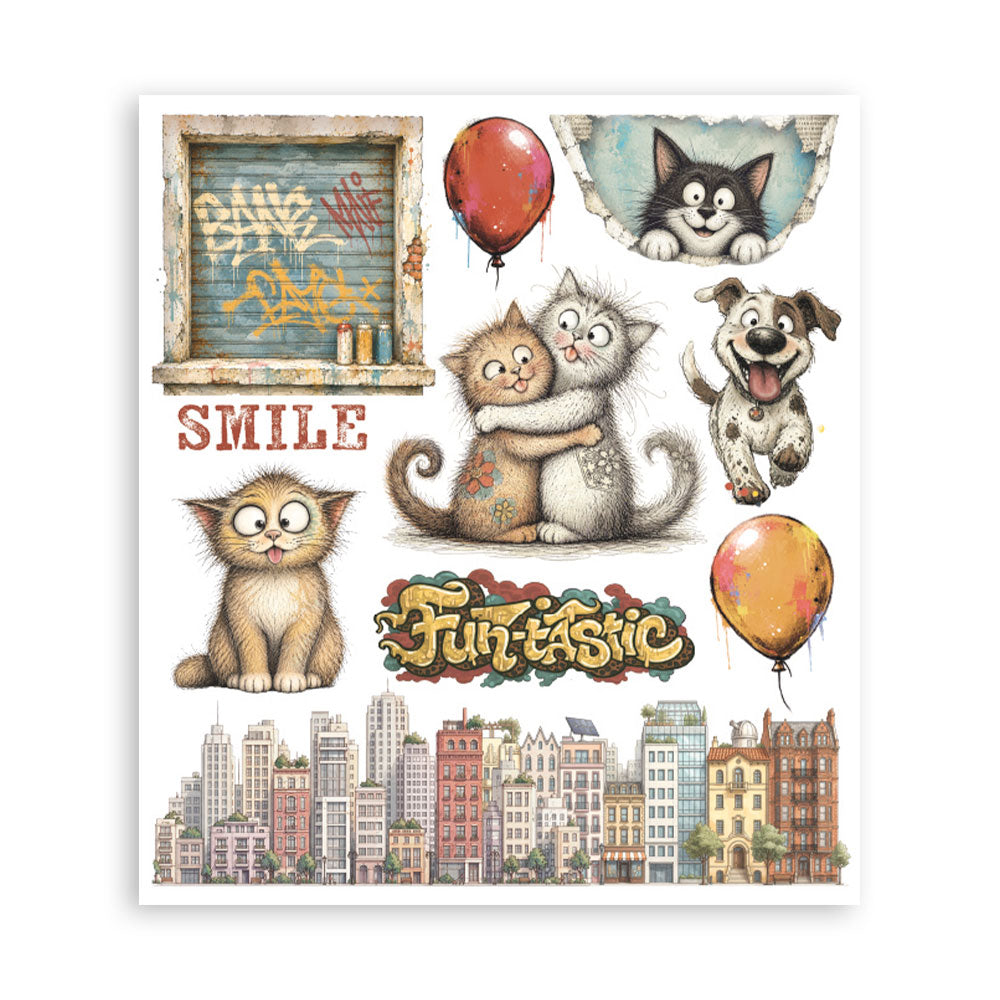 Stamperia Furry Friends 2 Decorative Rub-On Selection 20.5x23cm - DFLRBXG18