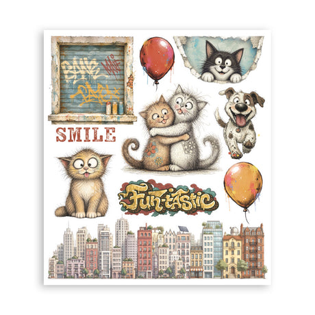 Stamperia Furry Friends 2 Decorative Rub-On Selection 20.5x23cm - DFLRBXG18