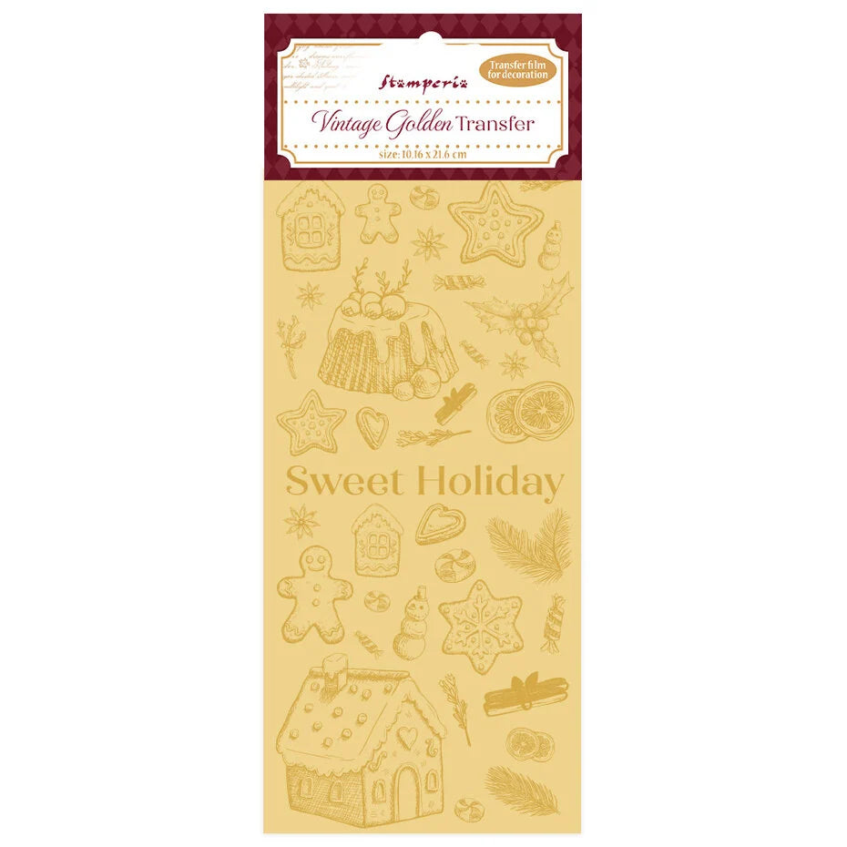 Stamperia Vintage Golden Transfer Sweet Holiday (DFLRGT04)