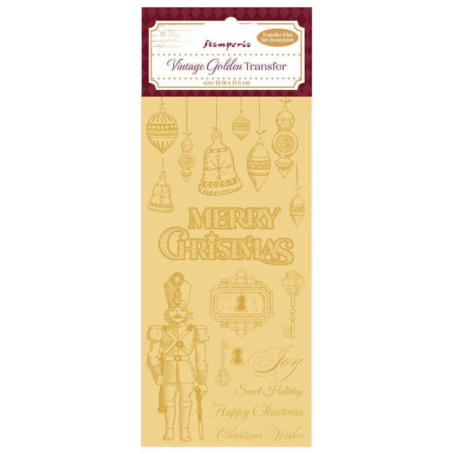 Stamperia Vintage Golden Transfer Merry Christmas (DFLRGT06)