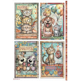 Stamperia Furry Friends 2 A4 Rice Paper Selection (6pcs) by Antonis Tzanidakis - DFSA4XAF