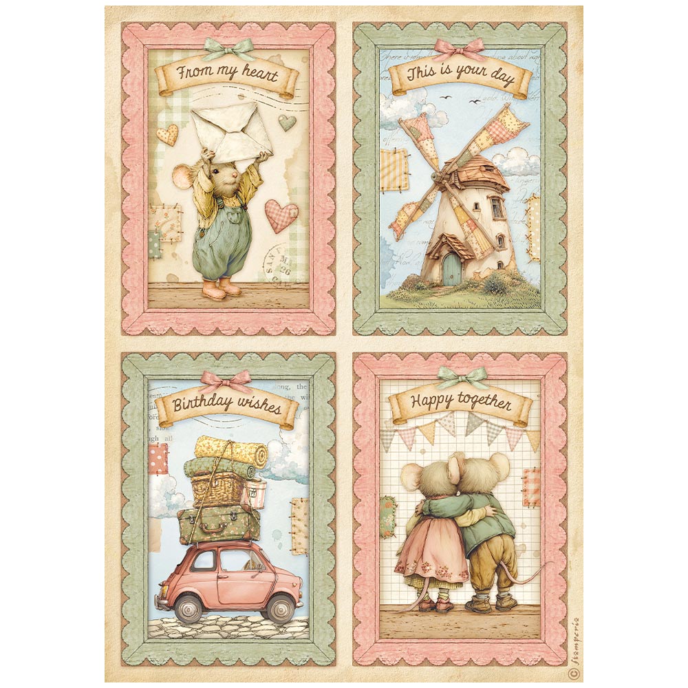 Stamperia Cozy Family A4 Rice Paper Selection (6pcs) - DFSA4XCF