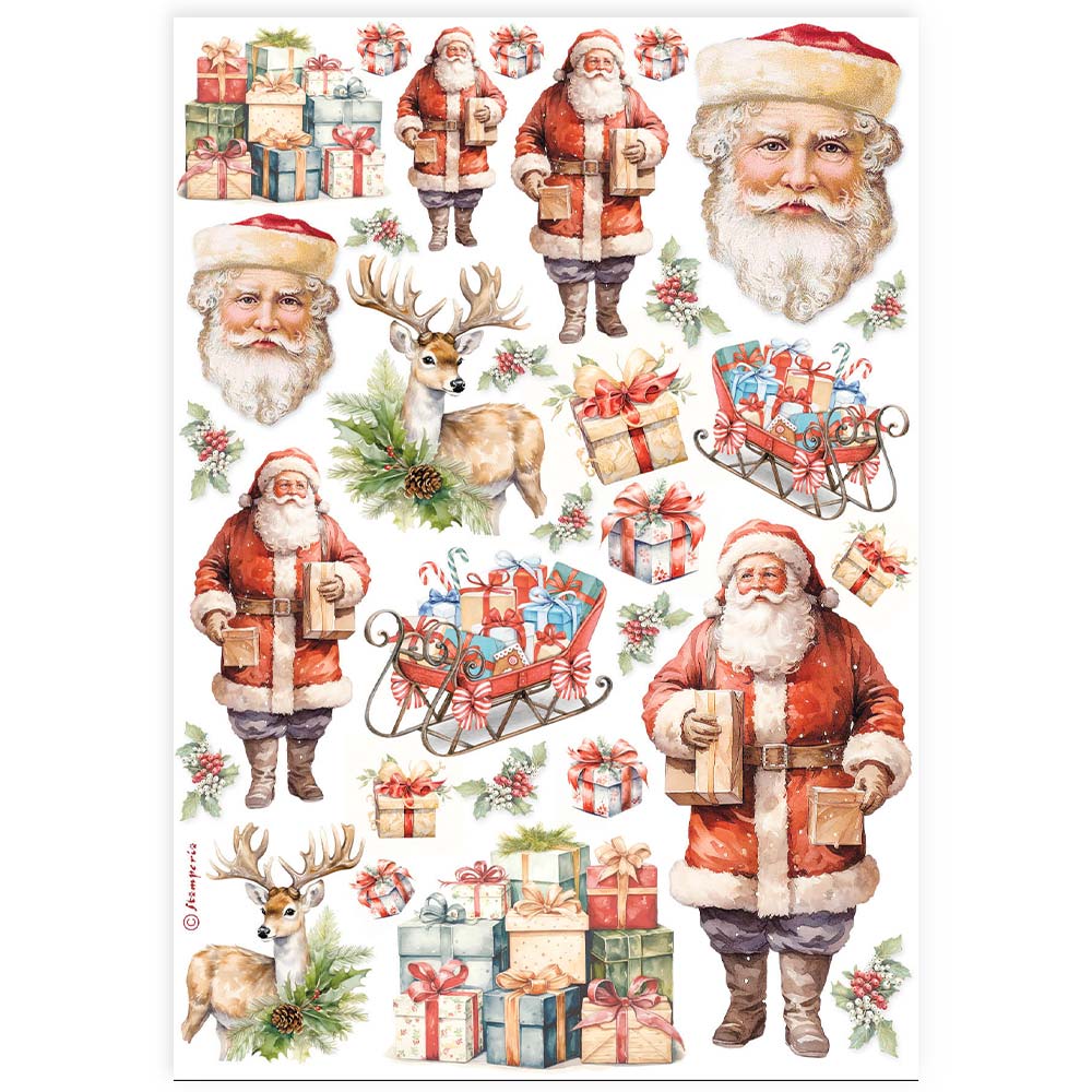 Stamperia Selection 6 Rice paper A4 - Classic Christmas DFSA4XCX