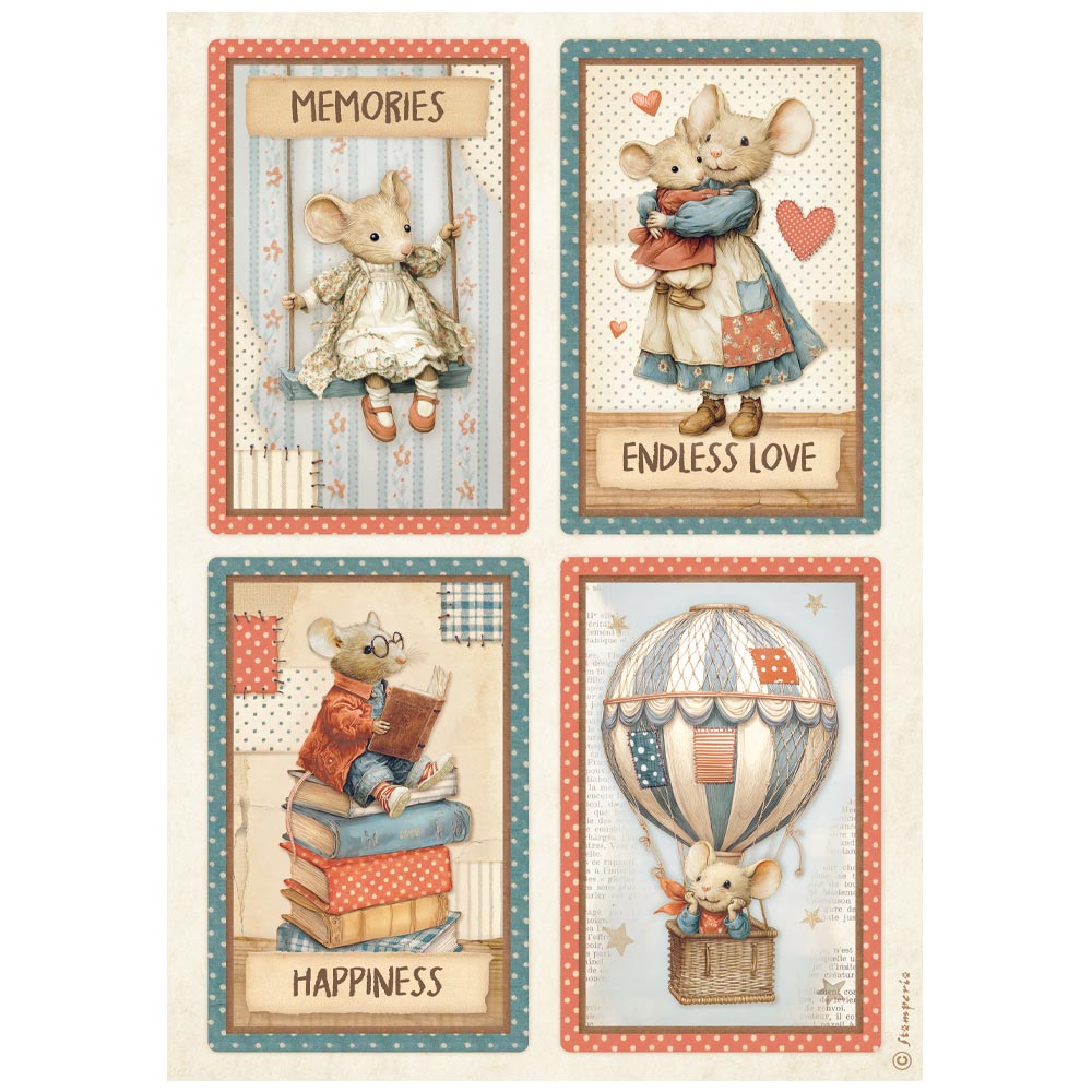 Stamperia Family A4 Rice Paper Selection (6pcs) (DFSA4XFL)