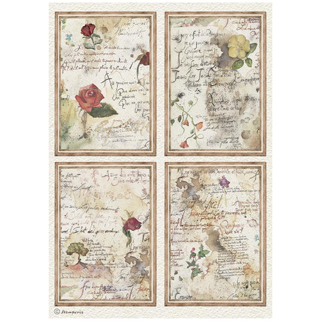Stamperia Flowers and Poems A4 Rice Paper Selection (6pcs) - DFSA4XFP