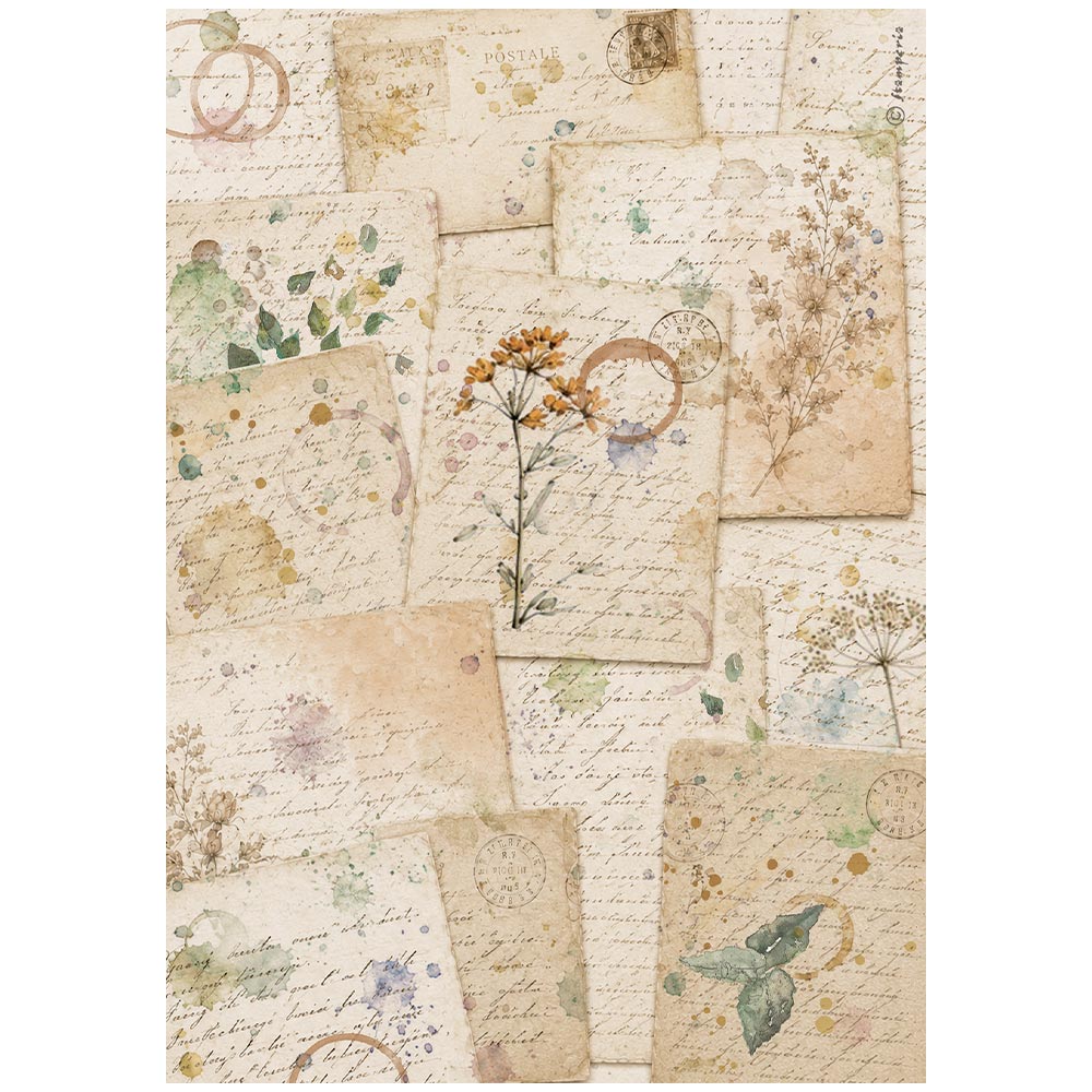 Stamperia Flowers and Poems A4 Rice Paper Selection (6pcs) - DFSA4XFP