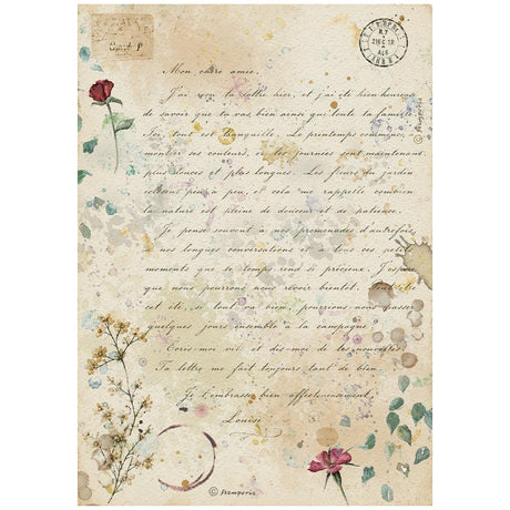 Stamperia Flowers and Poems A4 Rice Paper Selection (6pcs) - DFSA4XFP