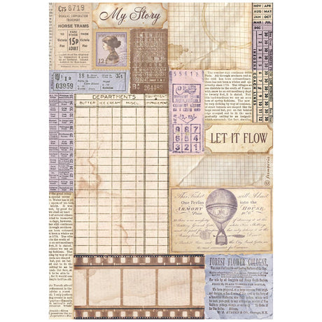 Stamperia Quiet Days A4 Rice Paper Selection (DFSA4XQD)