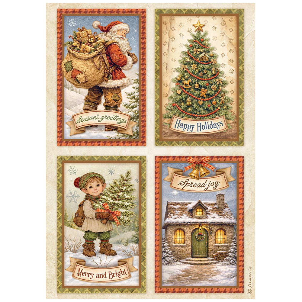 Stamperia Silent Night A4 Rice Paper Selection, 6 Pieces - DFSA4XSN