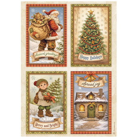 Stamperia Silent Night A4 Rice Paper Selection, 6 Pieces - DFSA4XSN