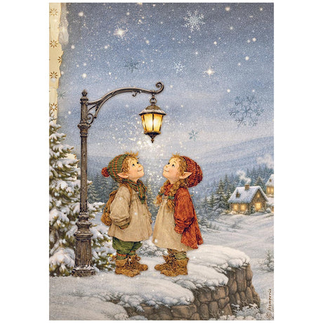 Stamperia Silent Night A4 Rice Paper Selection, 6 Pieces - DFSA4XSN