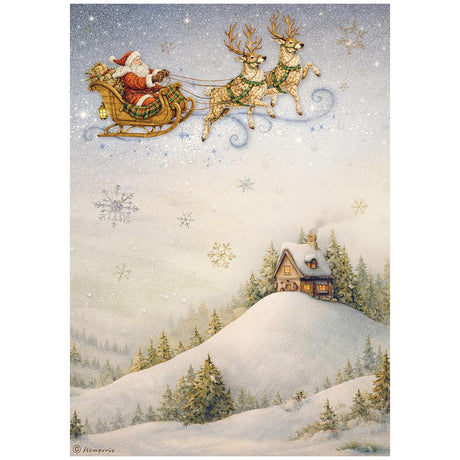 Stamperia Silent Night A4 Rice Paper Selection, 6 Pieces - DFSA4XSN