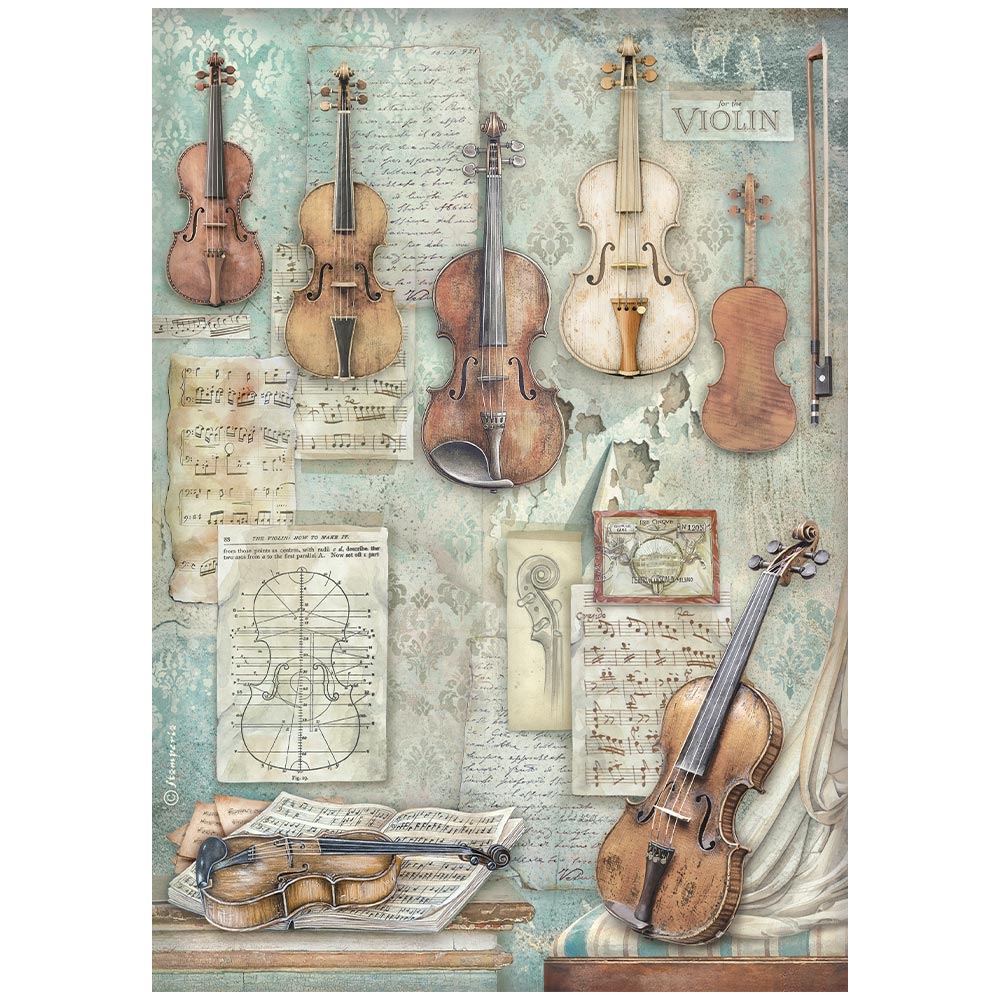 Stamperia Symphony A4 Rice Paper Selection (6pcs) by Sara Alcobendas (DFSA4XSP)