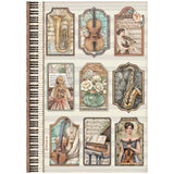 Stamperia Symphony A4 Rice Paper Selection (6pcs) by Sara Alcobendas (DFSA4XSP)