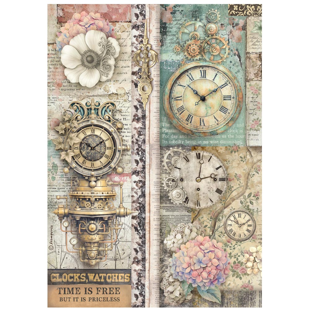 Stamperia Gardens of Time A4 Rice Paper (DFSA4XTM)