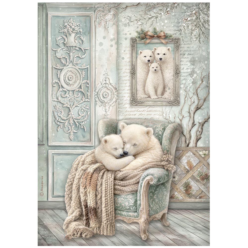 Stamperia White Christmas A4 Rice Paper Selection, 6 Pieces by Cristina Radovan - DFSA4XWG