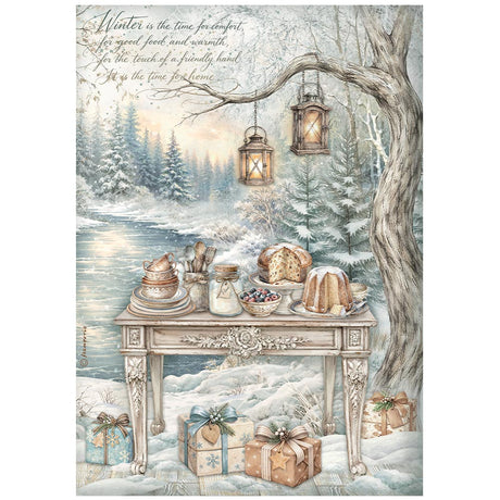 Stamperia White Christmas A4 Rice Paper Selection, 6 Pieces by Cristina Radovan - DFSA4XWG