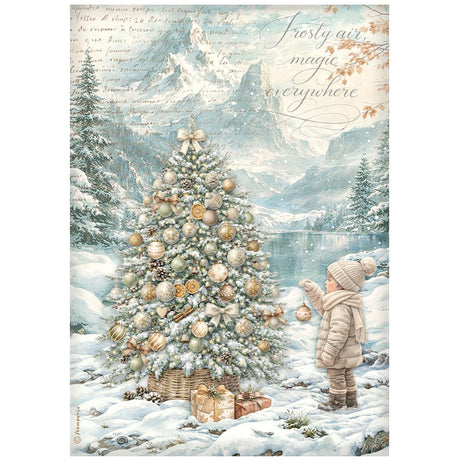 Stamperia White Christmas A4 Rice Paper Selection, 6 Pieces by Cristina Radovan - DFSA4XWG