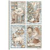 Stamperia White Christmas A4 Rice Paper Selection, 6 Pieces by Cristina Radovan - DFSA4XWG