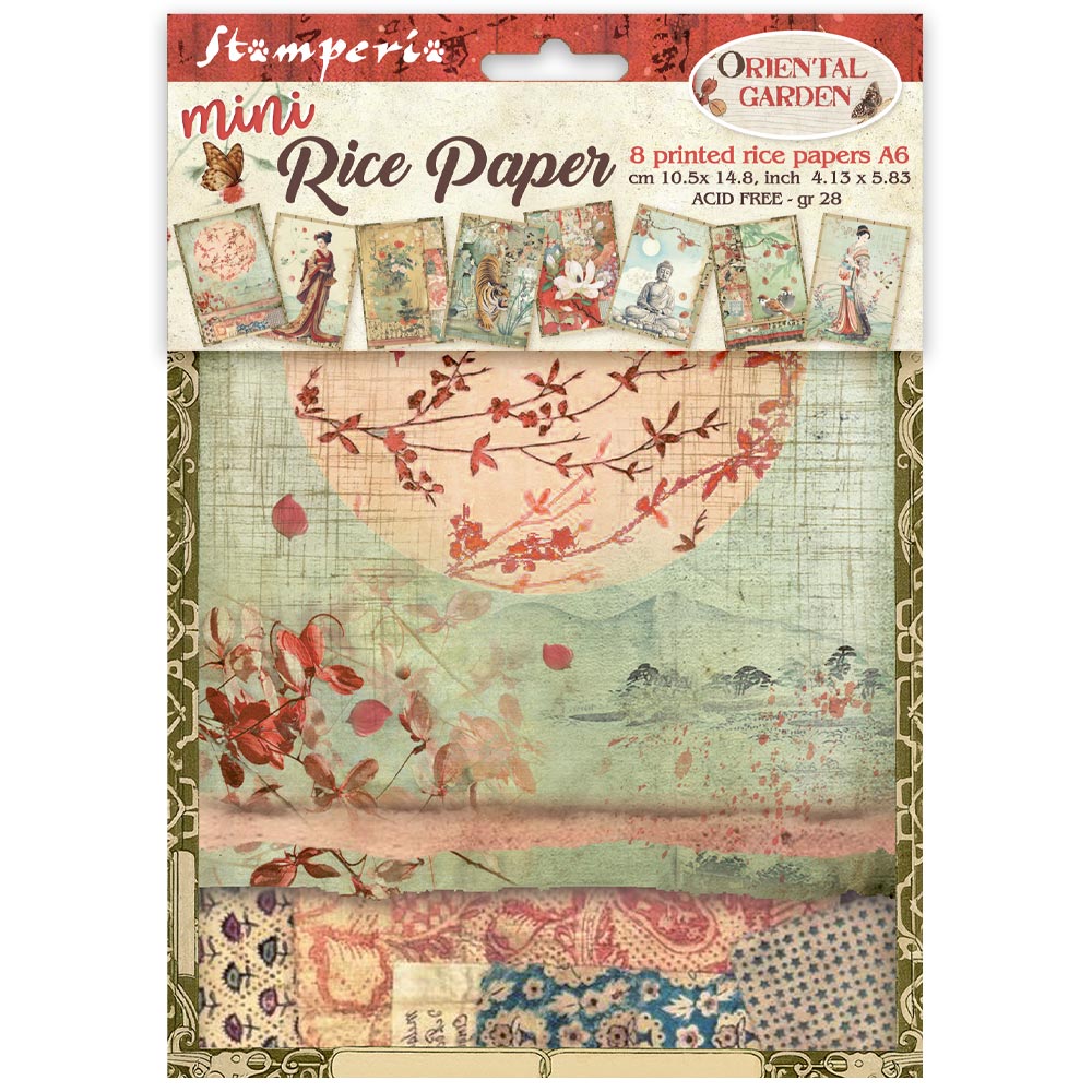 Stamperia Oriental Garden A6 Mini Rice Paper (8pcs) (DFSA6X08)