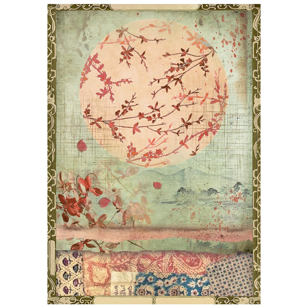 Stamperia Oriental Garden A6 Mini Rice Paper (8pcs) (DFSA6X08)