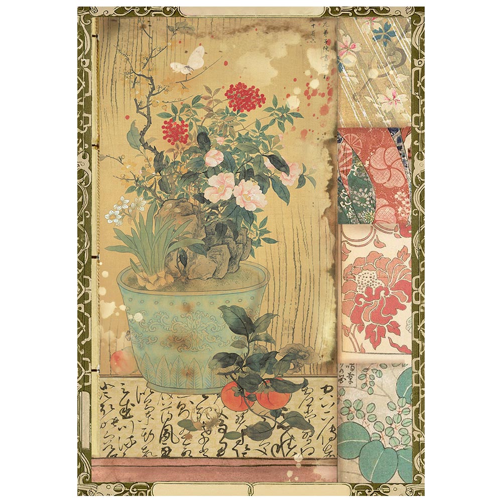Stamperia Oriental Garden A6 Mini Rice Paper (8pcs) (DFSA6X08)