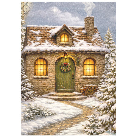 Stamperia Silent Night A6 Mini Rice Paper Selection, 8 Pieces - DFSA6X09