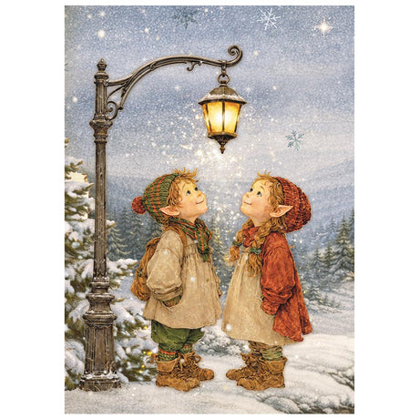 Stamperia Silent Night A6 Mini Rice Paper Selection, 8 Pieces - DFSA6X09