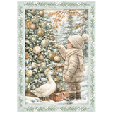 Stamperia White Christmas A6 Mini Rice Paper Selection, 8 Pieces by Cristina Radovan - DFSA6X10