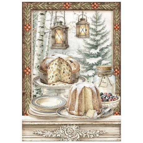 Stamperia White Christmas A6 Mini Rice Paper Selection, 8 Pieces by Cristina Radovan - DFSA6X10