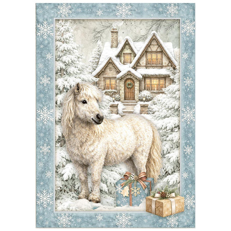 Stamperia White Christmas A6 Mini Rice Paper Selection, 8 Pieces by Cristina Radovan - DFSA6X10