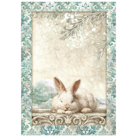 Stamperia White Christmas A6 Mini Rice Paper Selection, 8 Pieces by Cristina Radovan - DFSA6X10
