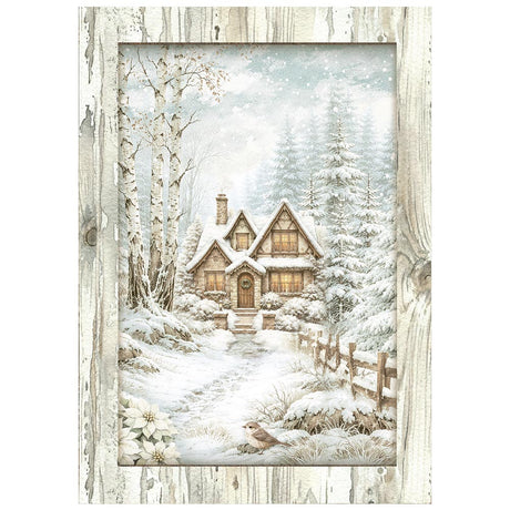 Stamperia White Christmas A6 Mini Rice Paper Selection, 8 Pieces by Cristina Radovan - DFSA6X10