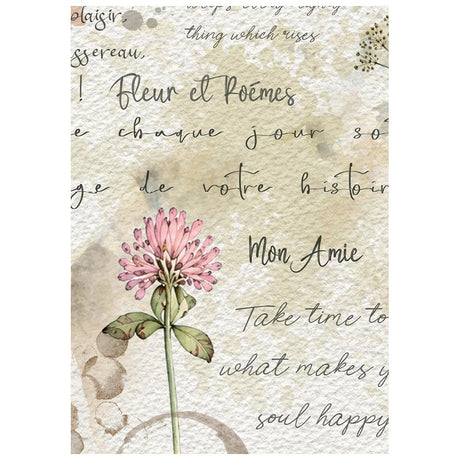 Stamperia Flowers and Poems A6 Mini Rice Paper Selection (8pcs) - DFSA6X13