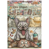 Stamperia Furry Friends 2 A6 Mini Rice Paper Selection (8pcs) by Antonis Tzanidakis - DFSA6X15
