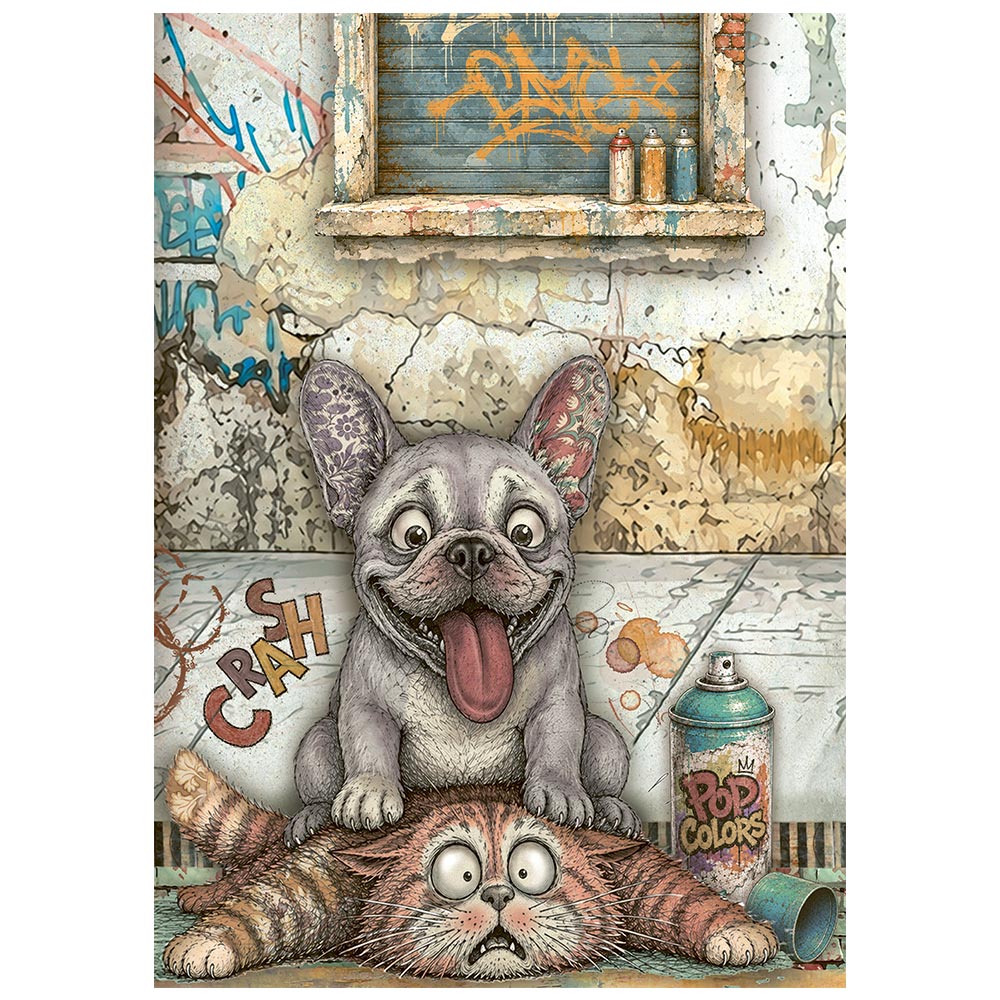 Stamperia Furry Friends 2 A6 Mini Rice Paper Selection (8pcs) by Antonis Tzanidakis - DFSA6X15