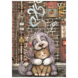 Stamperia Furry Friends 2 A6 Mini Rice Paper Selection (8pcs) by Antonis Tzanidakis - DFSA6X15
