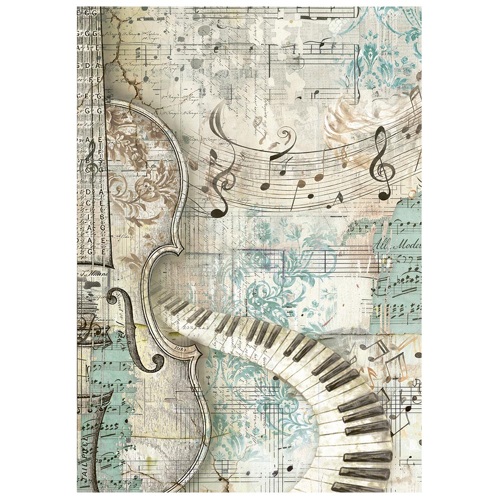 Stamperia Symphony A6 Rice Paper Backgrounds Selection (8pcs) by Sara Alcobendas (DFSAK6055)