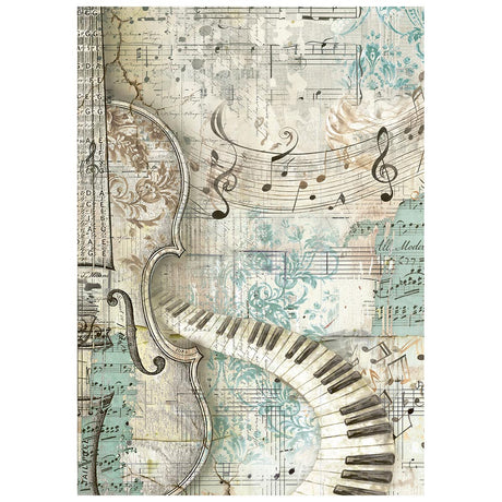 Stamperia Symphony A6 Rice Paper Backgrounds Selection (8pcs) by Sara Alcobendas (DFSAK6055)