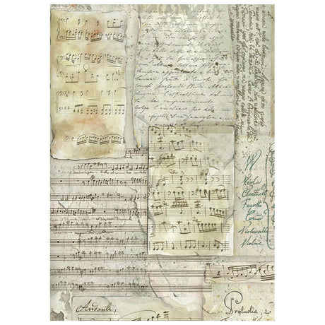 Stamperia Symphony A6 Rice Paper Backgrounds Selection (8pcs) by Sara Alcobendas (DFSAK6055)